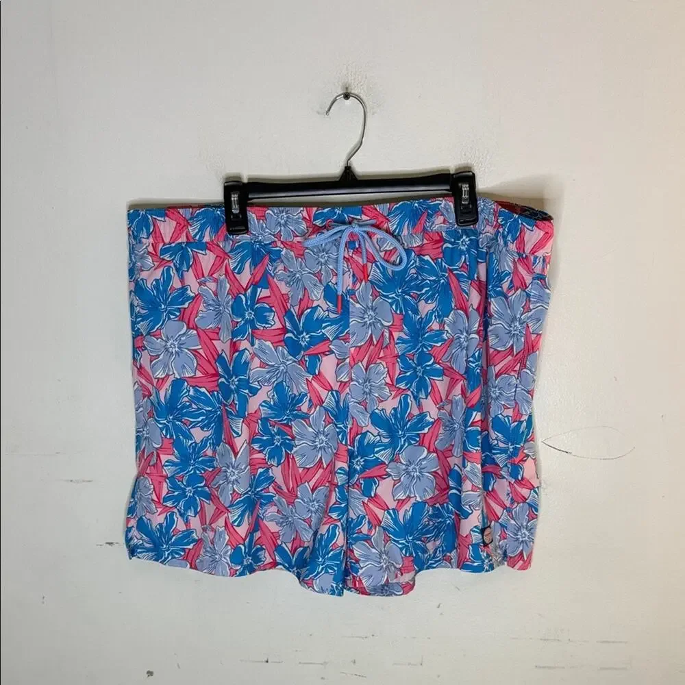 Vineyard Vines Pink and Blue Floral Men's Swim Shorts Size 2XL